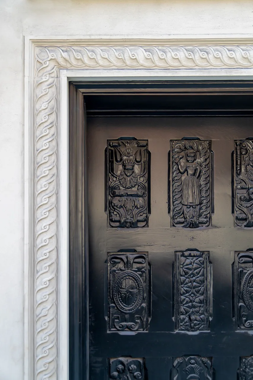 Decorative restoration detail at Parge House